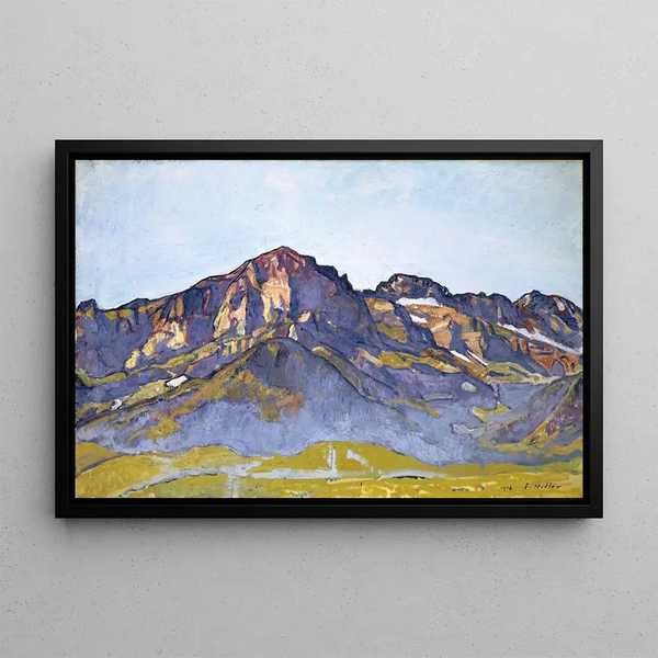 Les Dents Blanches à Champéry au soleil du matin - Ferdinand Hodler — framed artwork on a wall