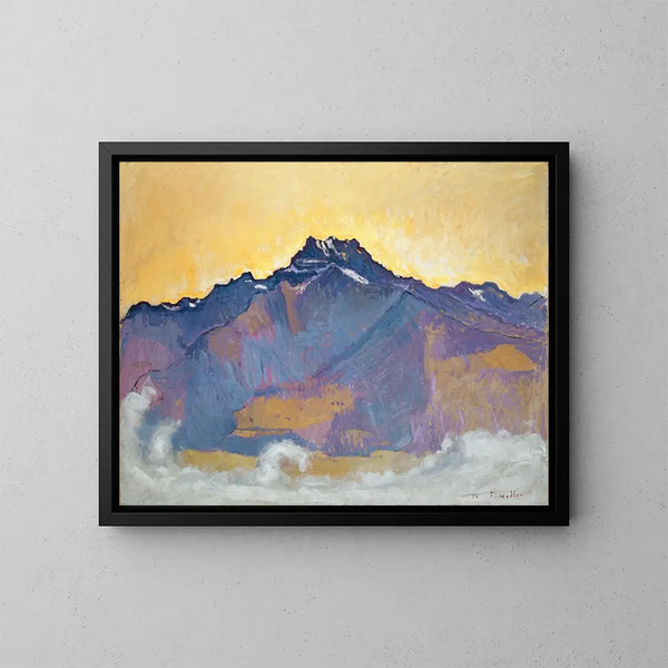 Les Dents du Midi vues depuis Chesires - Ferdinand Hodler — framed artwork on a wall