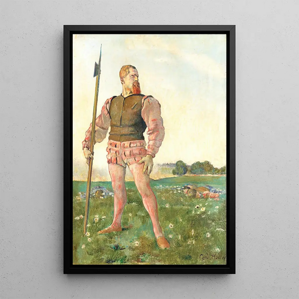 The Angry Warrior - Ferdinand Hodler — framed artwork on a wall