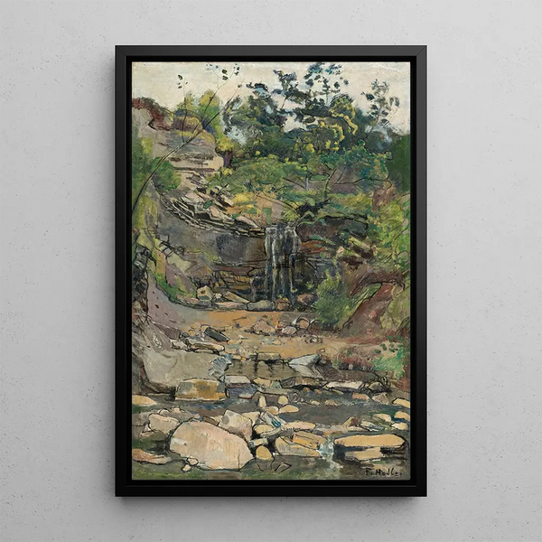 Cascade dans la région de Savoie - Ferdinand Hodler — framed artwork on a wall