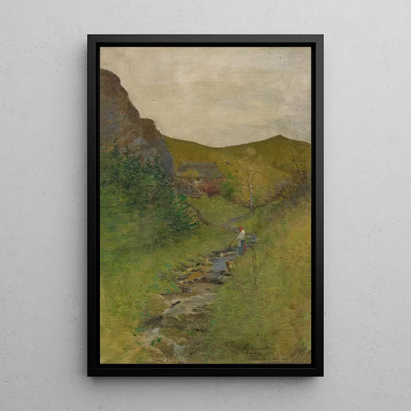 By the Stream - Ferdinand Katona — framed artwork on a wall