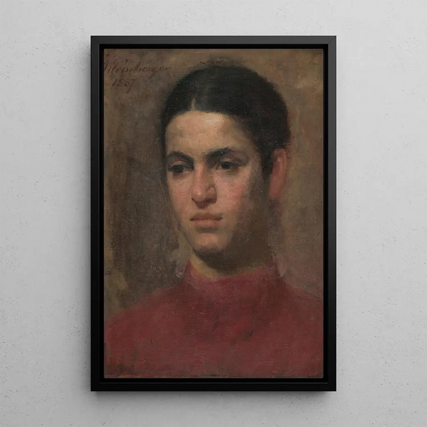 Head of Young Girl - Ferdinand Katona — framed artwork on a wall