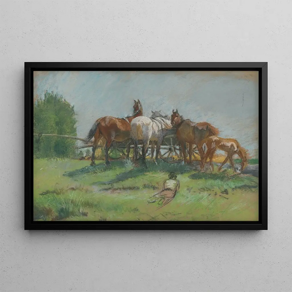 Horses - Ferdinand Katona — framed artwork on a wall
