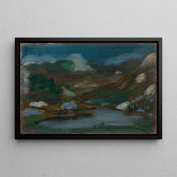 Mountain Landscape Painting - Ferdinand Katona — framed artwork on a wall