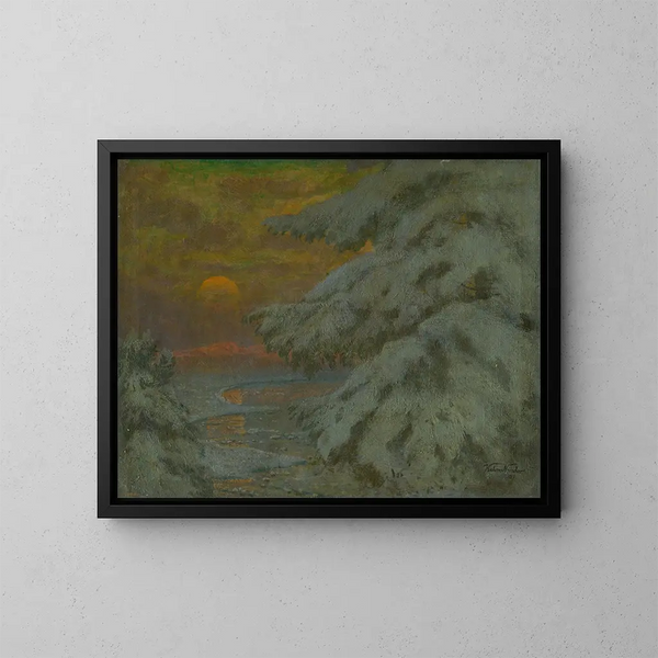 Winter Sunset - Ferdinand Katona — framed artwork on a wall