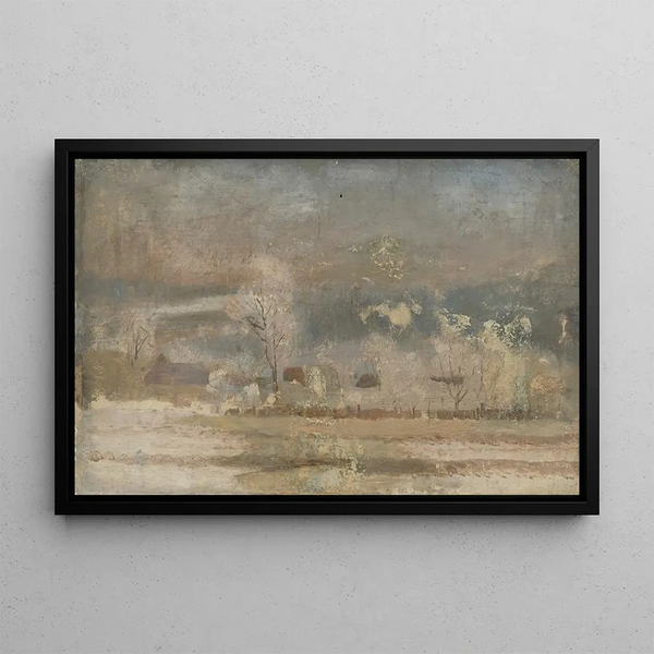 Winter Landscape Painting - Ferdinand Katona — framed artwork on a wall