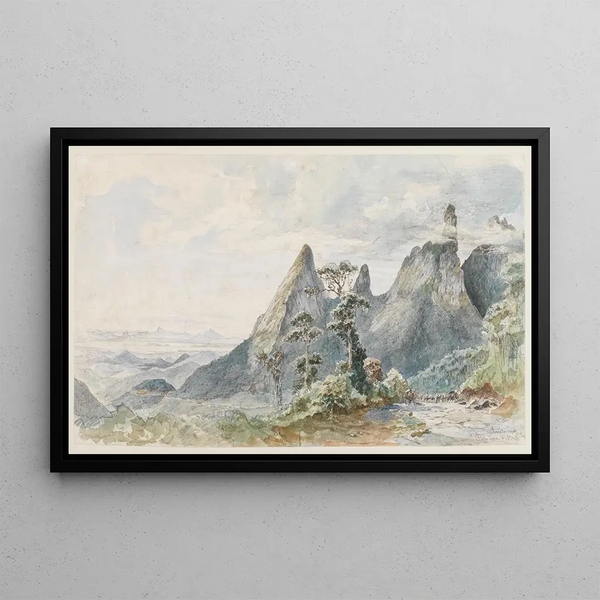 View towards the Organ Mountains - Ferdinand Keller — framed artwork on a wall