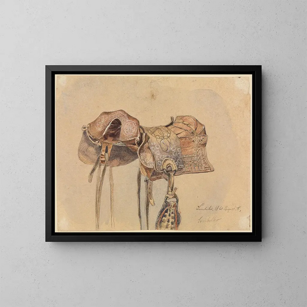 Brazilian saddle - Ferdinand Keller — framed artwork on a wall