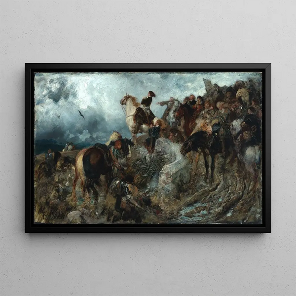 The Elector before the Battle of Fehrbellin - Ferdinand Keller — framed artwork on a wall