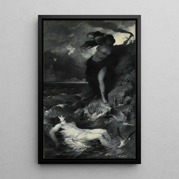 Hero and Leander - Ferdinand Keller — framed artwork on a wall