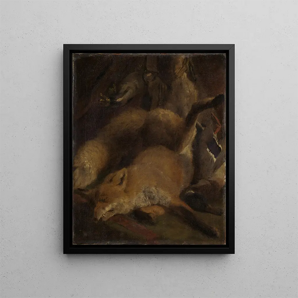 Hunting Still Life Painting - Ferdinand Keller — framed artwork on a wall