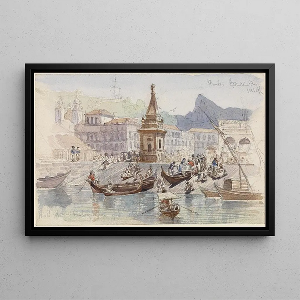 Market in Rio - Ferdinand Keller — framed artwork on a wall