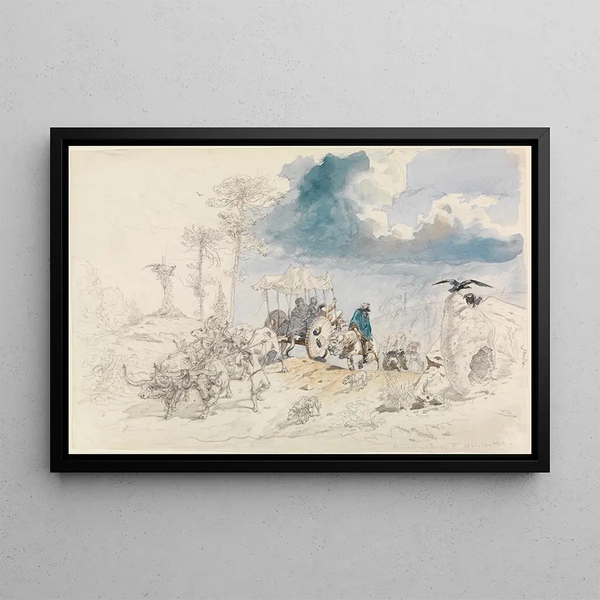 Voyageurs au Brésil - Ferdinand Keller — framed artwork on a wall