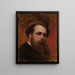 Self-portrait with fur hat - Ferdinand Keller — framed artwork on a wall