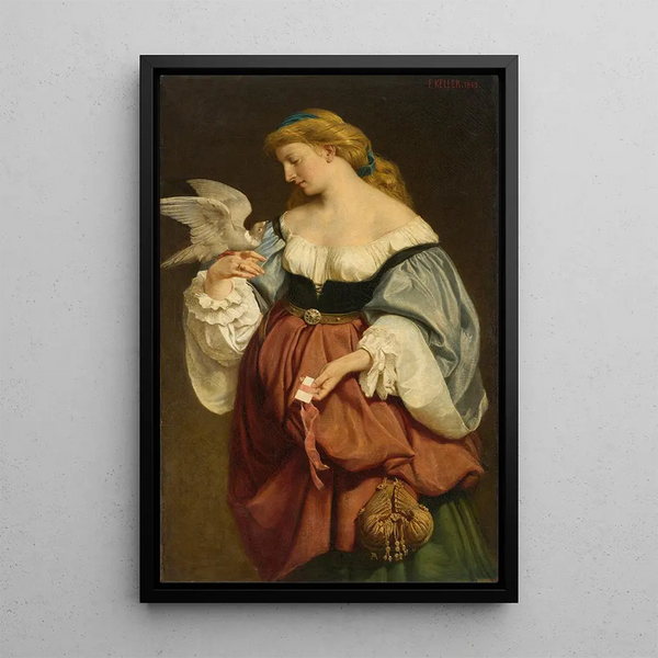 The Carrier Pigeon - Ferdinand Keller — framed artwork on a wall