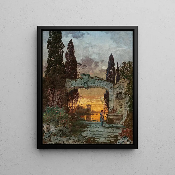 an Arcadian landscape - Ferdinand Knab — framed artwork on a wall