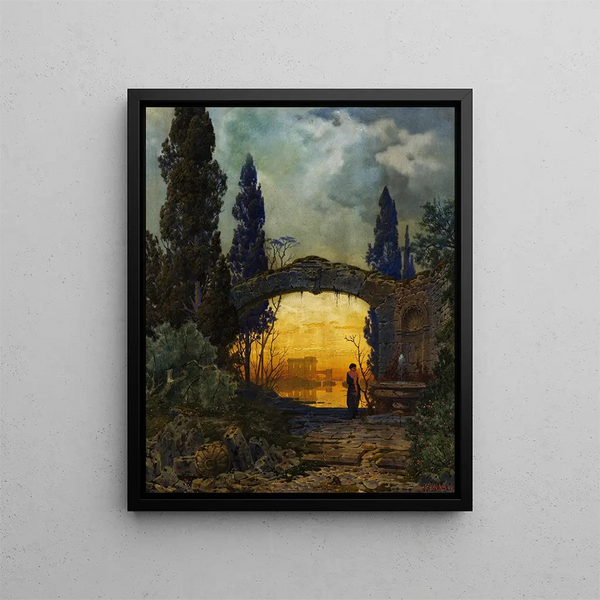 Landscape Arcadian Painting - Ferdinand Knab — framed artwork on a wall