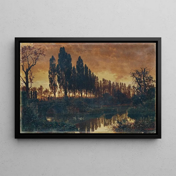 Bavarian Landscape Painting - Ferdinand Knab — framed artwork on a wall