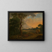 Landscape painting of the evening with a hay cart - Ferdinand Kobell — framed artwork on a wall