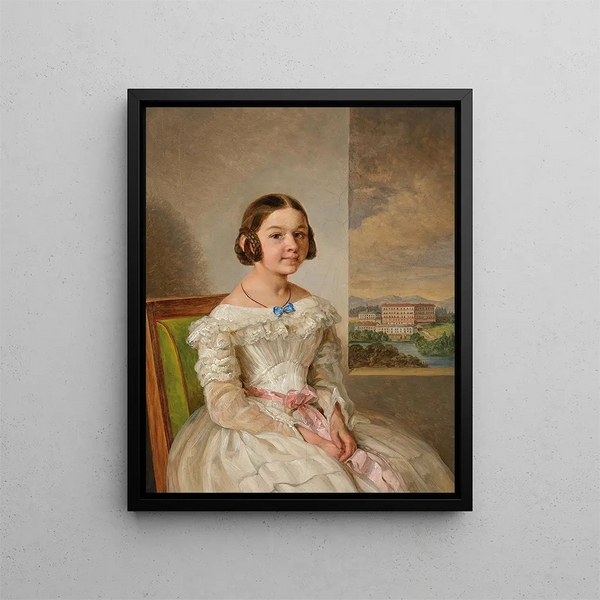 Portrait of a girl - Ferdinand Kuss — framed artwork on a wall