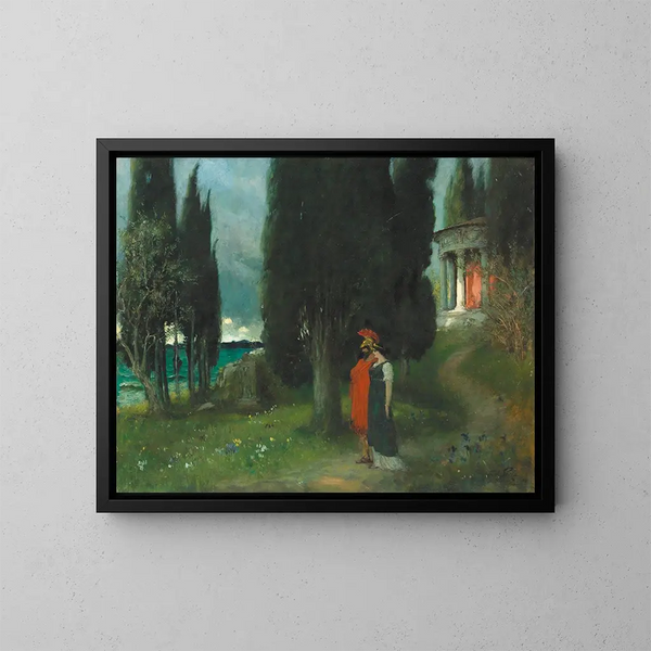 Peaceful Evening Painting - Ferdinand Leeke — framed artwork on a wall