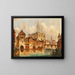 a scene on a canal near Strasbourg Cathedral - Ferdinand Lepié — framed artwork on a wall