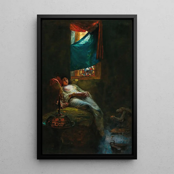 Odalisque endormie - Ferdinand Max Bredt — framed artwork on a wall
