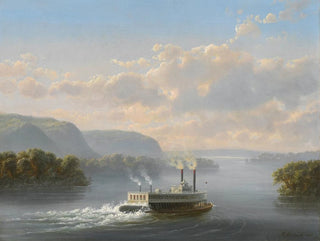 Steamship on the Upper Mississippi - Ferdinand Richardt — artwork view