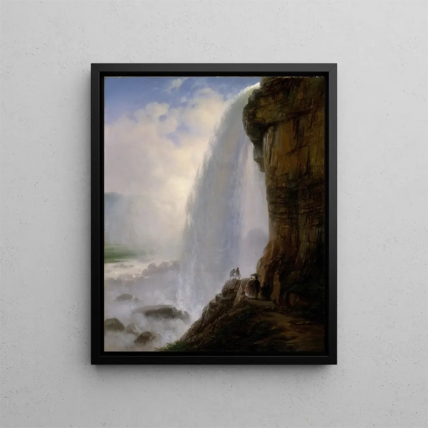 Under the Niagara Falls - Ferdinand Richardt — framed artwork on a wall