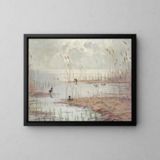 the Tollense Lake motif, Mecklenburg plateau - Ferdinand Schebek — framed artwork on a wall
