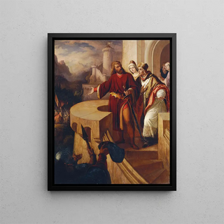 The Count Radbot of Habsburg shows his brother Bishop Werner his armed supporters - Ferdinand Schubert — framed artwork on a wall