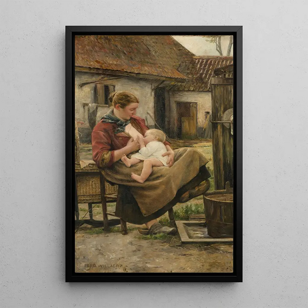 La jeune maman - Ferdinand Willaert — framed artwork on a wall