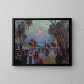 14 July funfair - Ferdinand du Puigaudeau — framed artwork on a wall