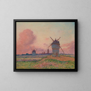 Sunset at Bourg de Batz, Brittany - Ferdinand du Puigaudeau — framed artwork on a wall
