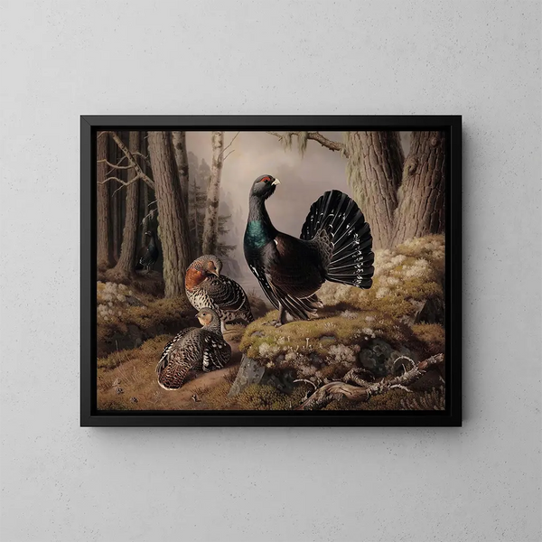 The Crowning of the Grouse - Ferdinand von Wright — framed artwork on a wall