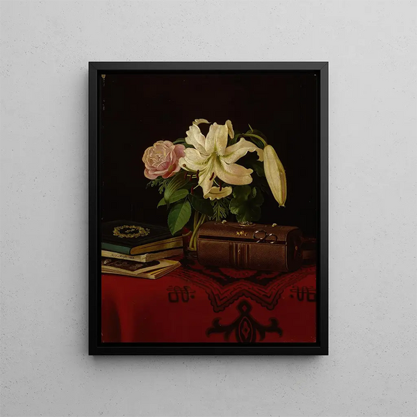 Nature morte sur la table de travail d'une dame - Ferdinand von Wright — framed artwork on a wall