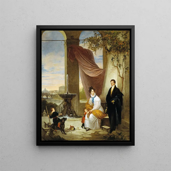 Charles Izard Manigault and his family in Rome - Ferdinando Cavalleri — framed artwork on a wall