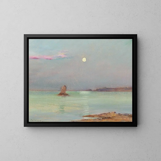 Lever de lune sur la mer - Ferenc Szikszay — framed artwork on a wall