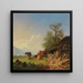 Farm with Well - Heinrich Brückel — framed artwork on a wall