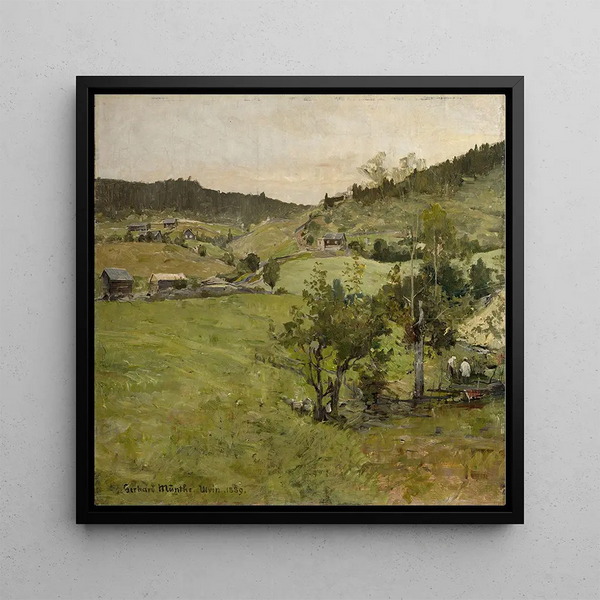 Farms of Day Laborers - Gerhard Munthe — framed artwork on a wall