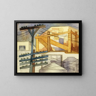 Exterior Scaffolding - Fermín Revueltas — framed artwork on a wall