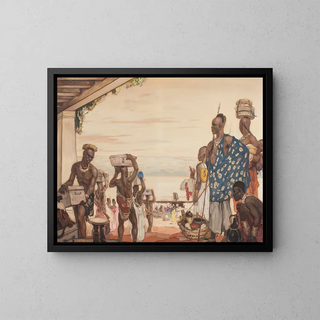 The departure for Bukavu - Fernand Allard l'Olivier — framed artwork on a wall