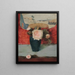 Roses et éventail japonais huile sur toile - Fernand Khnopff — framed artwork on a wall