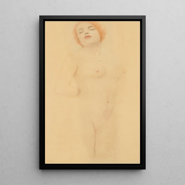 Study of nude - Fernand Khnopff — framed artwork on a wall