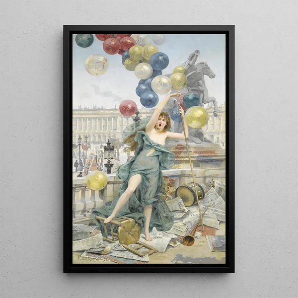 Allegory of Advertising - Fernand Le Quesne — framed artwork on a wall