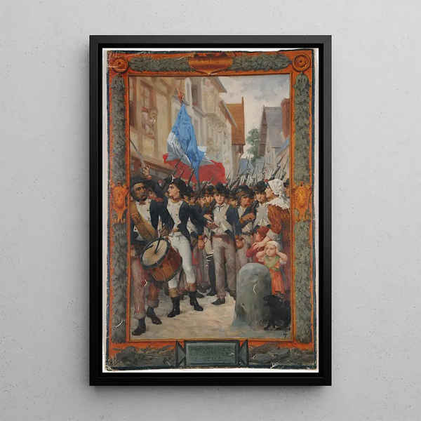Departure of the Volunteers from Reims - Fernand Lematte — framed artwork on a wall