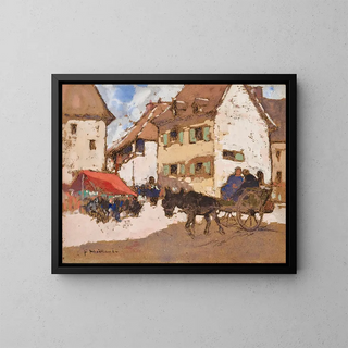 Coin de marché en Berry - Fernand Maillaud — framed artwork on a wall