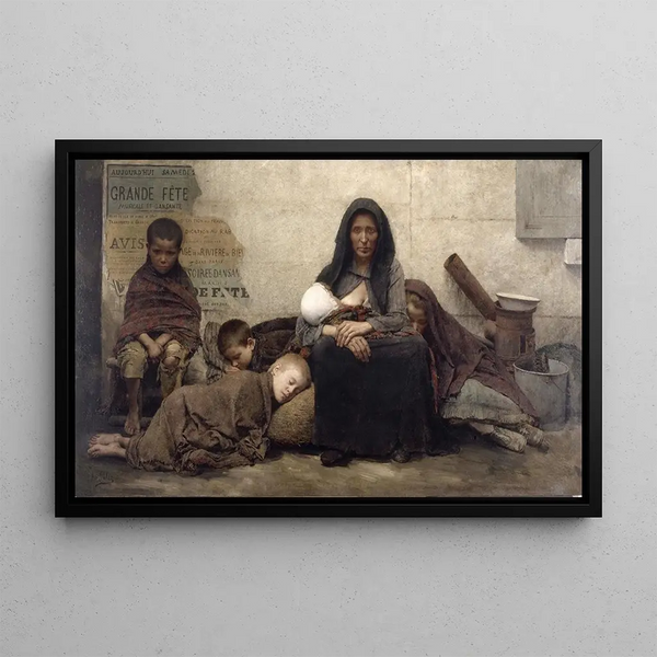 Sans asile - Fernand Pelez — framed artwork on a wall