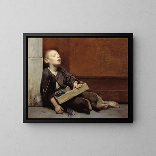 a martyr, the violet seller - Fernand Pelez — framed artwork on a wall