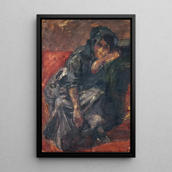 Étude de femme Retour au foyer - Fernando Fader — framed artwork on a wall